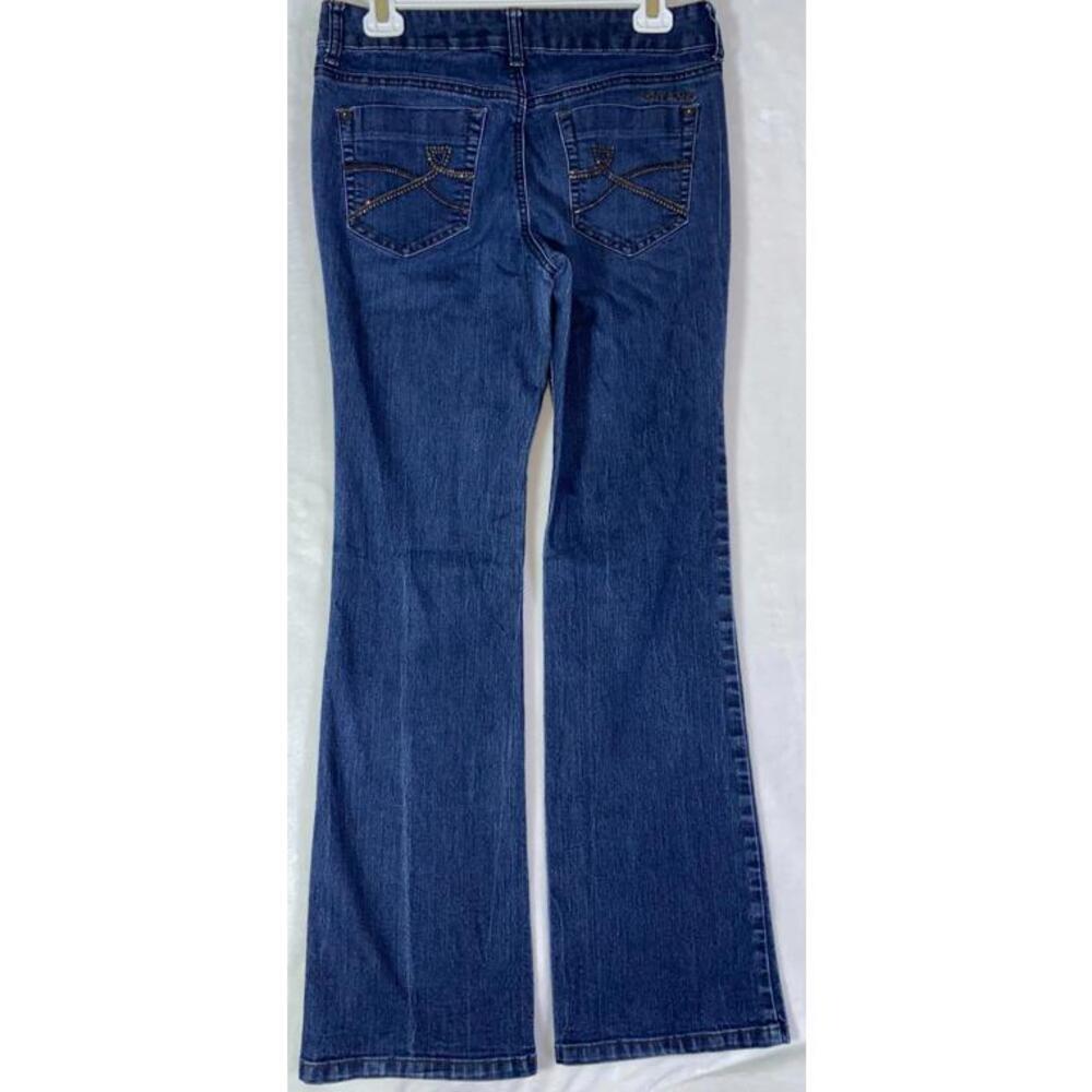 90s DKNY Soho Jeans Denim Boot Cut Mid Rise Dark Wash Blue Sz 4 31 x 31 - Picture 6 of 12
